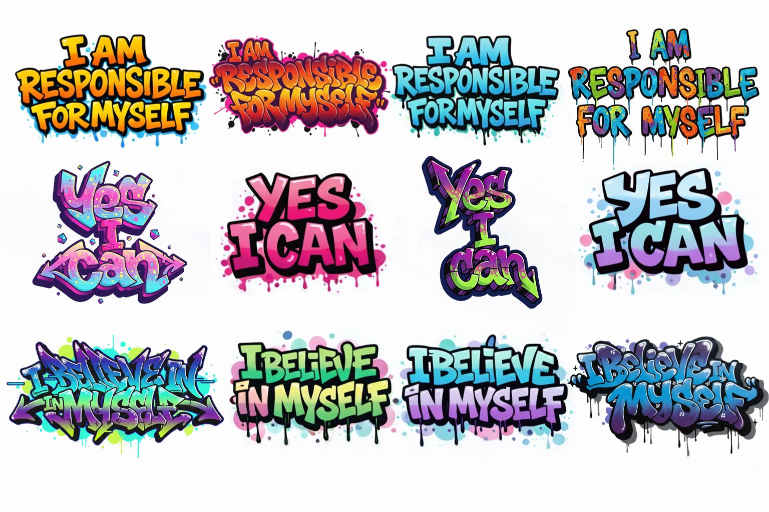 Positive Graffiti Stickers